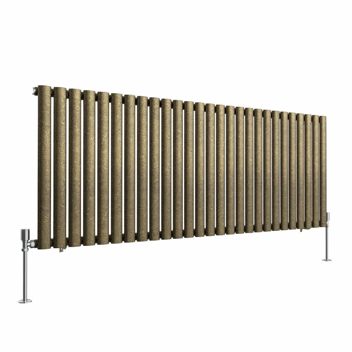 Cuneo - Modern horizontal oval tube radiator blackened gold