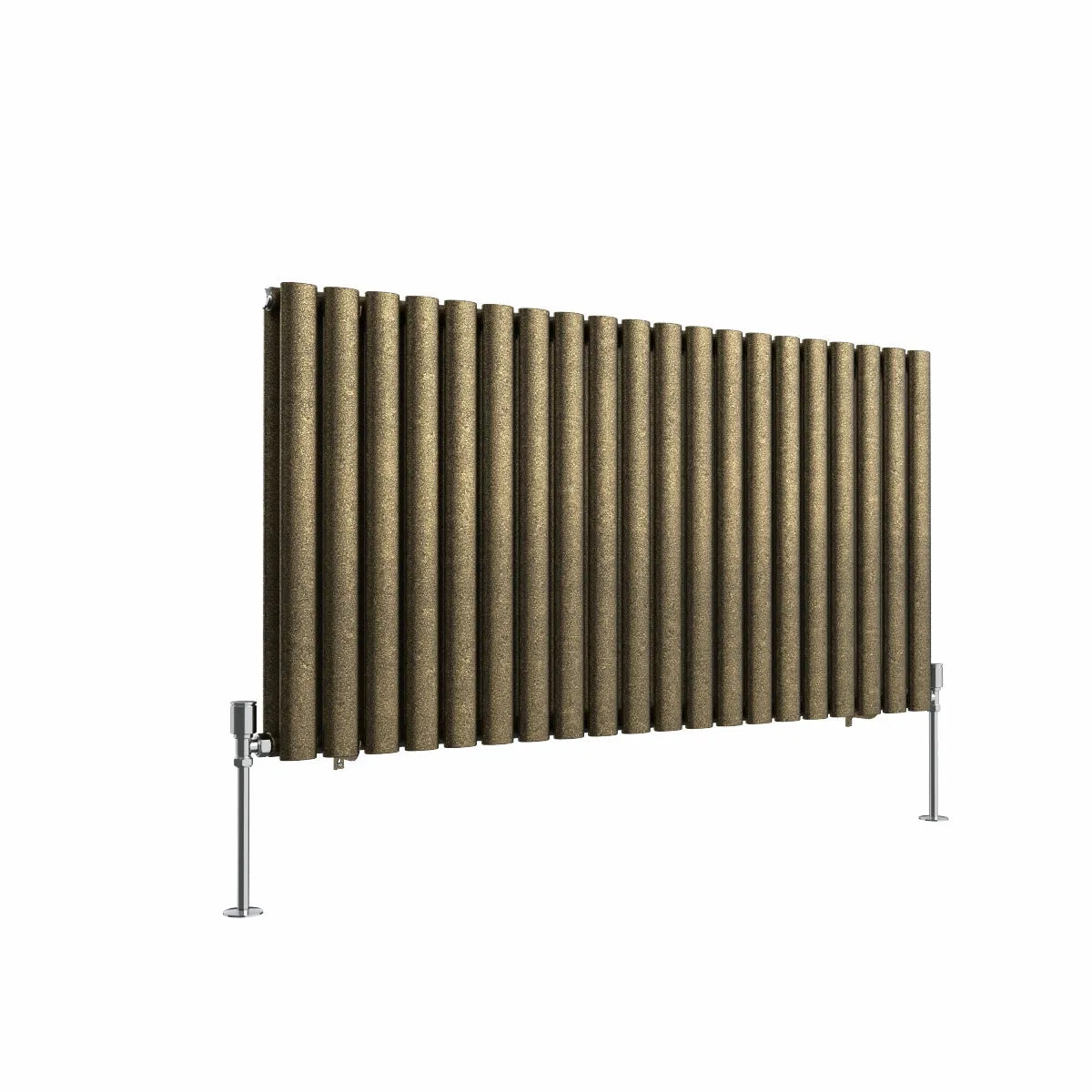 Cuneo - Modern horizontal oval tube radiator blackened gold