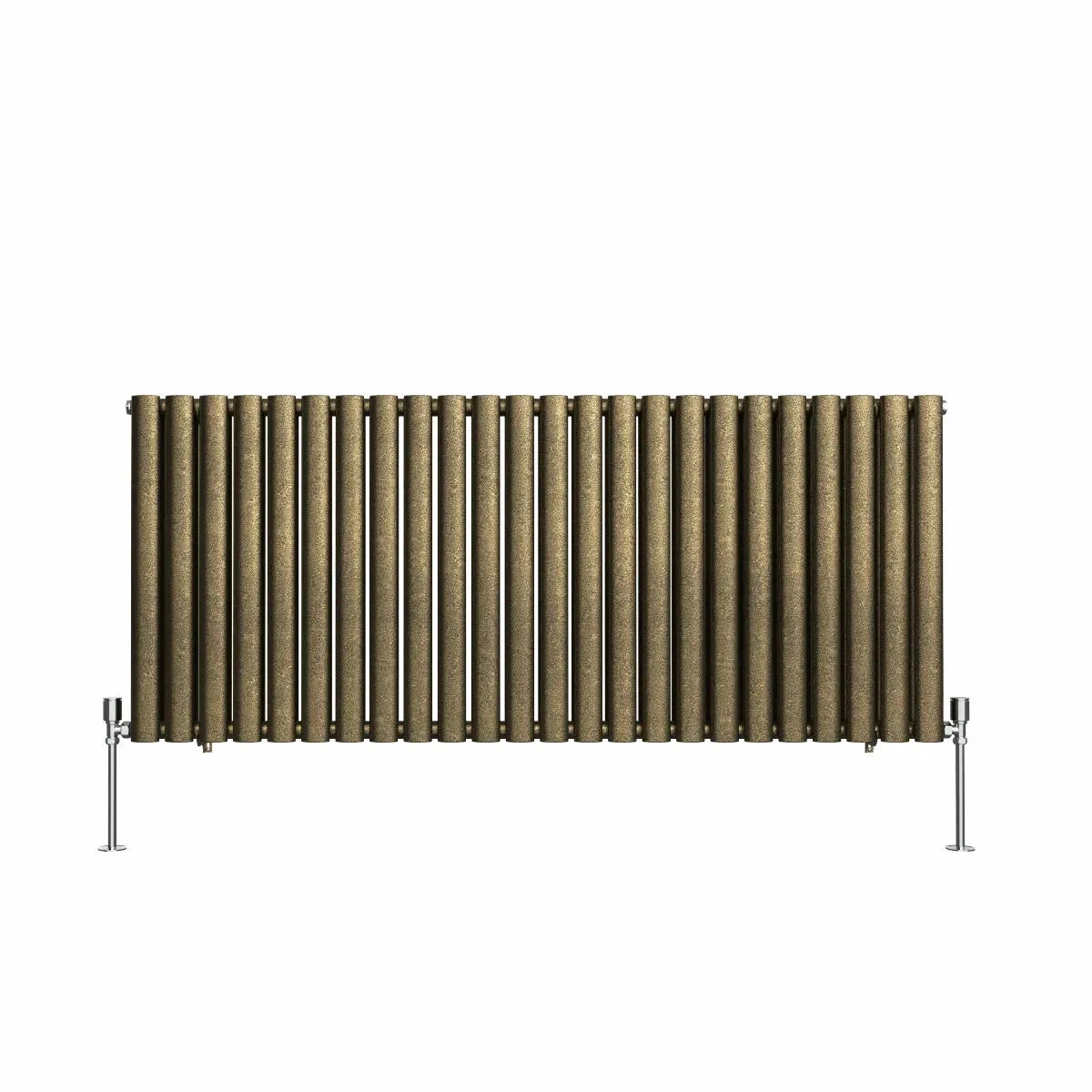 Cuneo - Modern horizontal oval tube radiator blackened gold