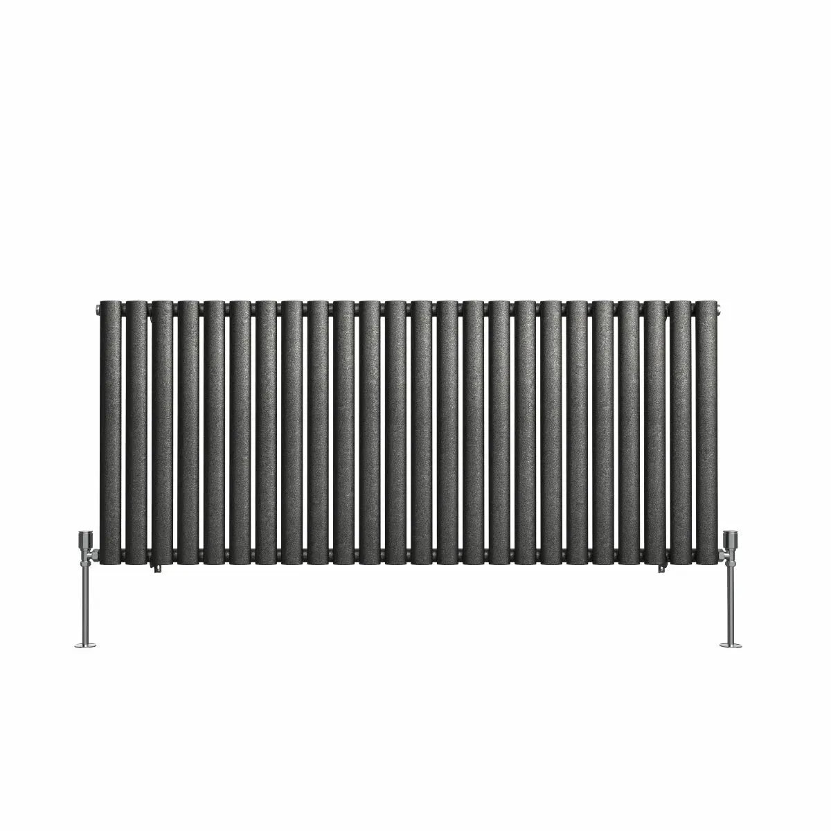 Cuneo - Modern horizontal oval tube radiator blackened silver