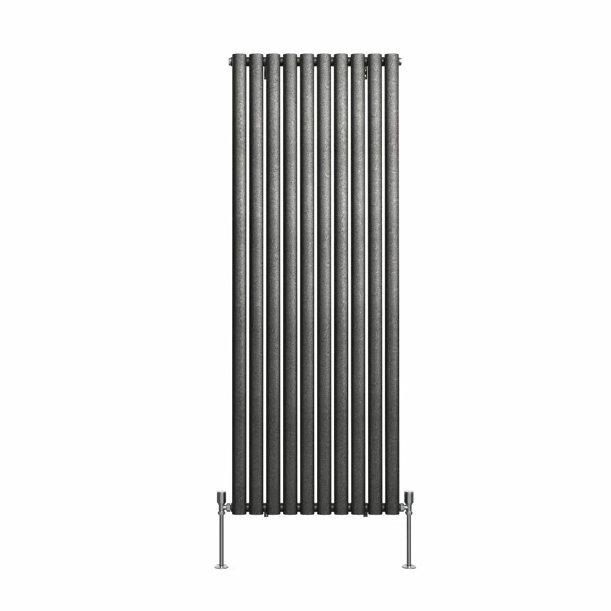 Cuneo - Modern vertical oval tube radiator blackened silver