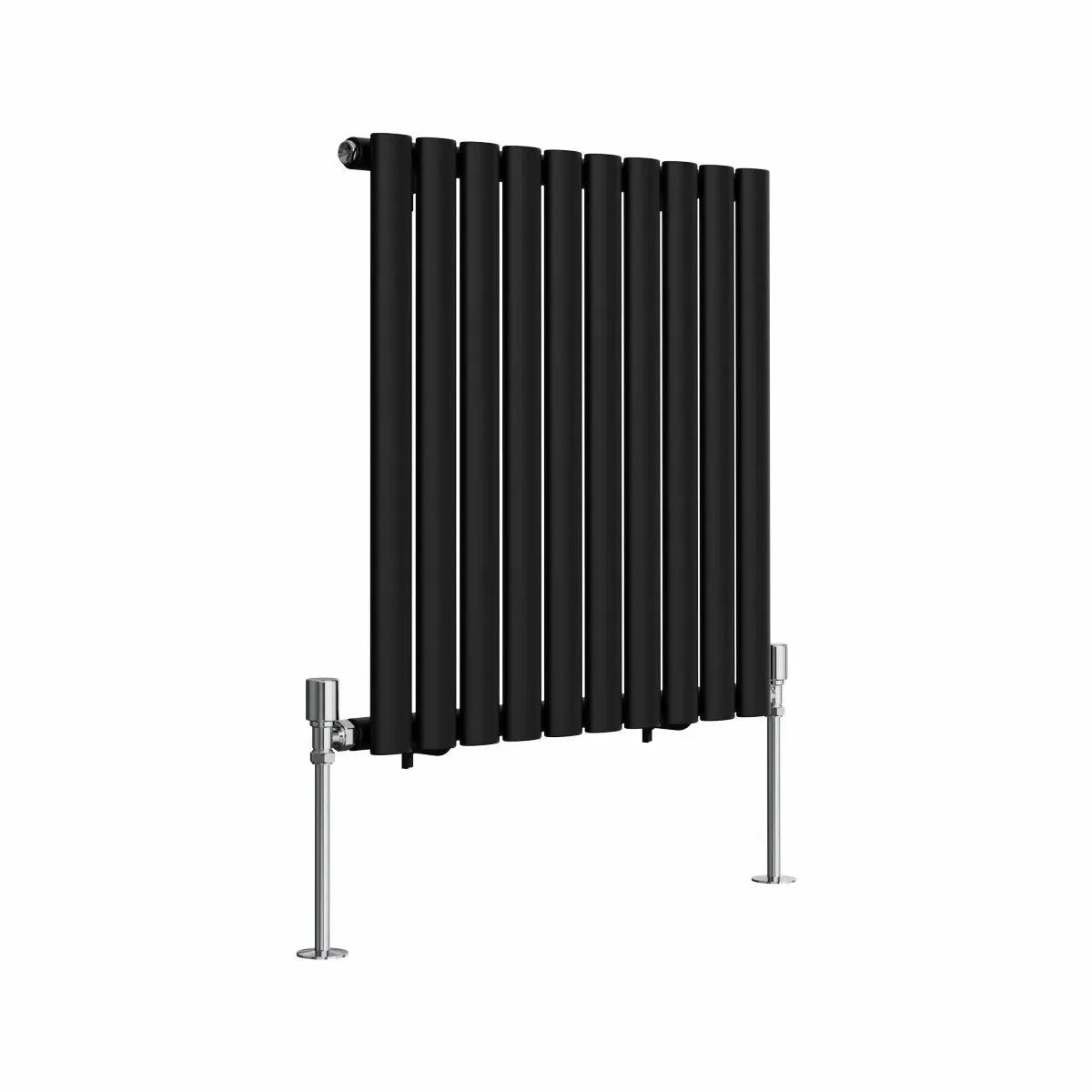 Cuneo - Modern horizontal oval tube radiator black