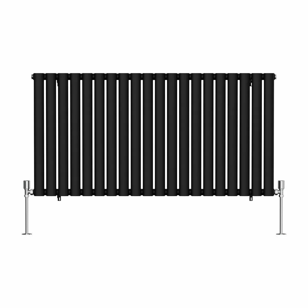 Cuneo - Modern horizontal oval tube radiator black