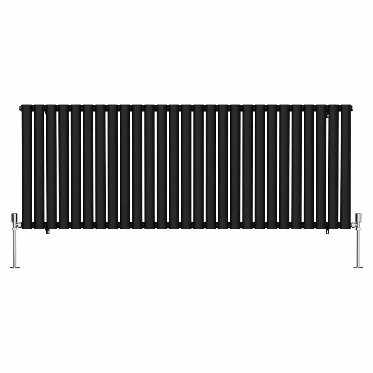Cuneo - Modern horizontal oval tube radiator black