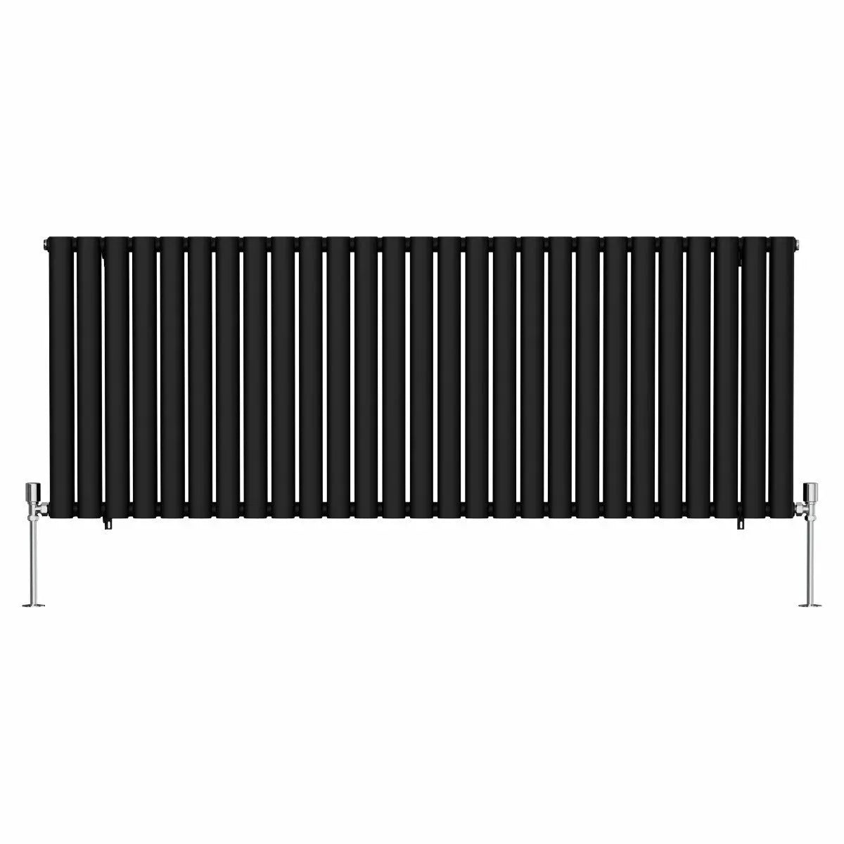 Cuneo - Modern horizontal oval tube radiator black