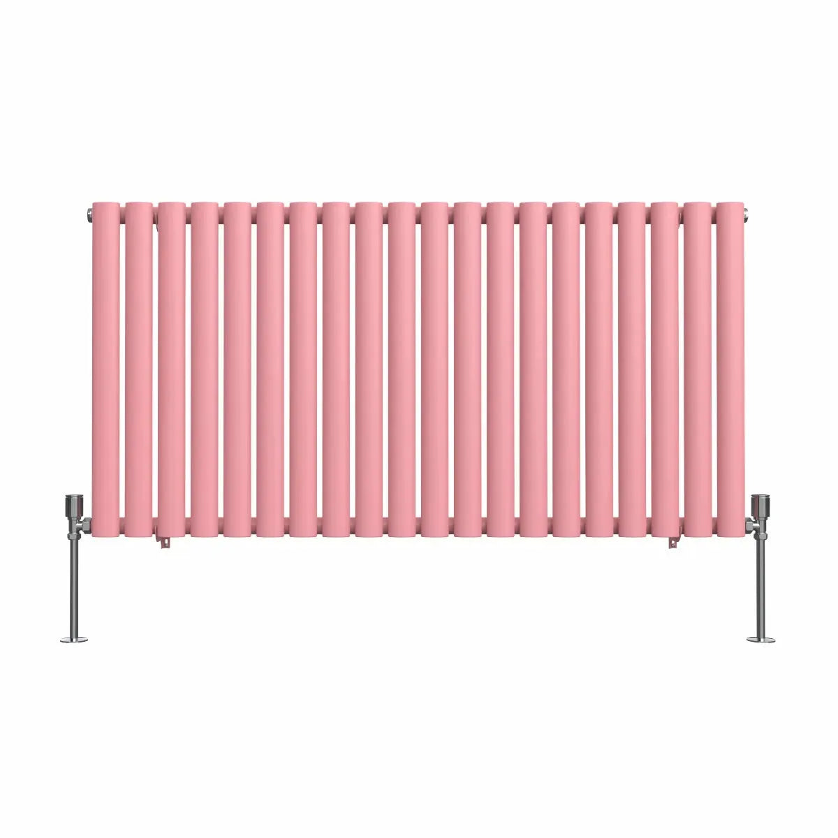 Cuneo - Modern horizontal oval tube radiator light pink