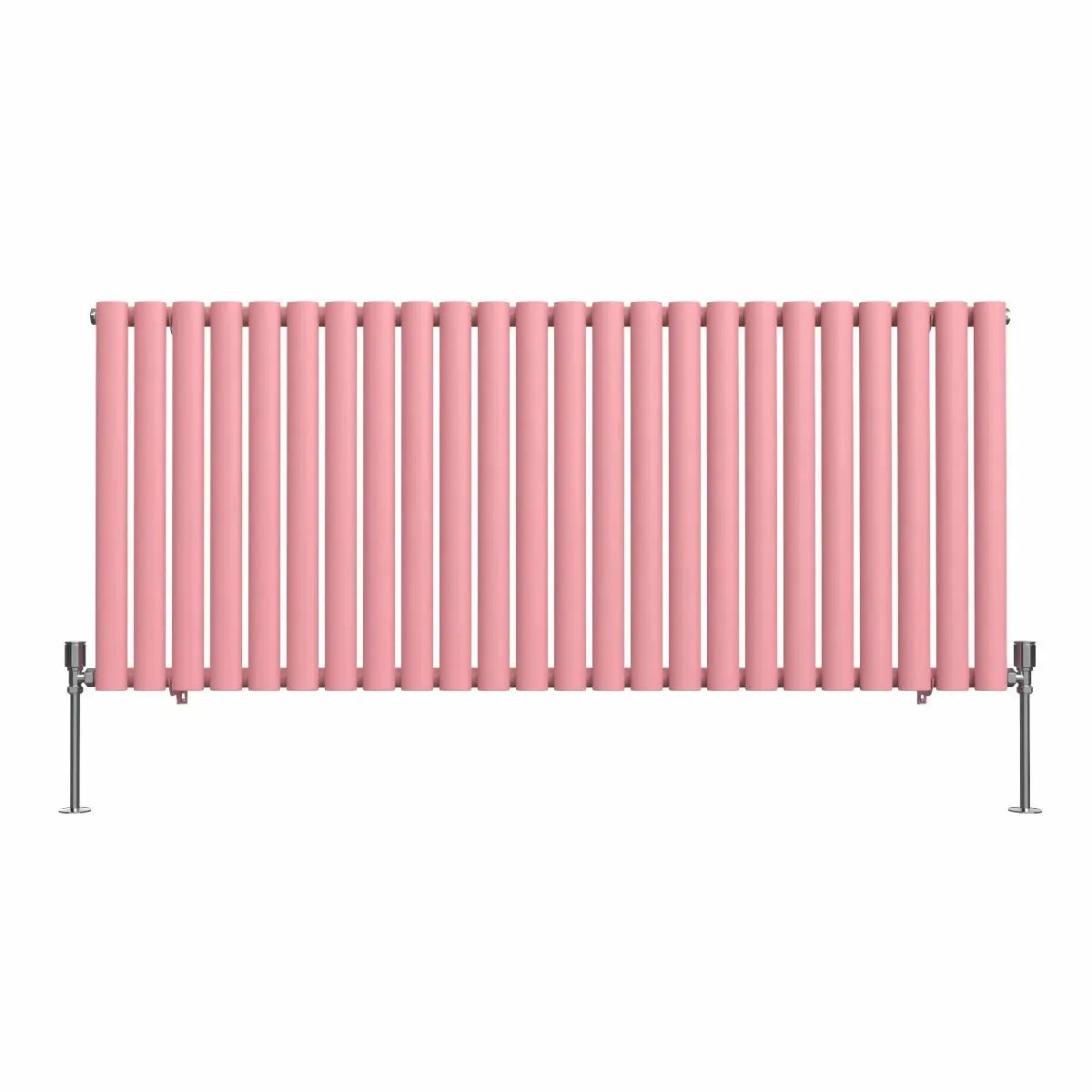 Cuneo - Modern horizontal oval tube radiator light pink