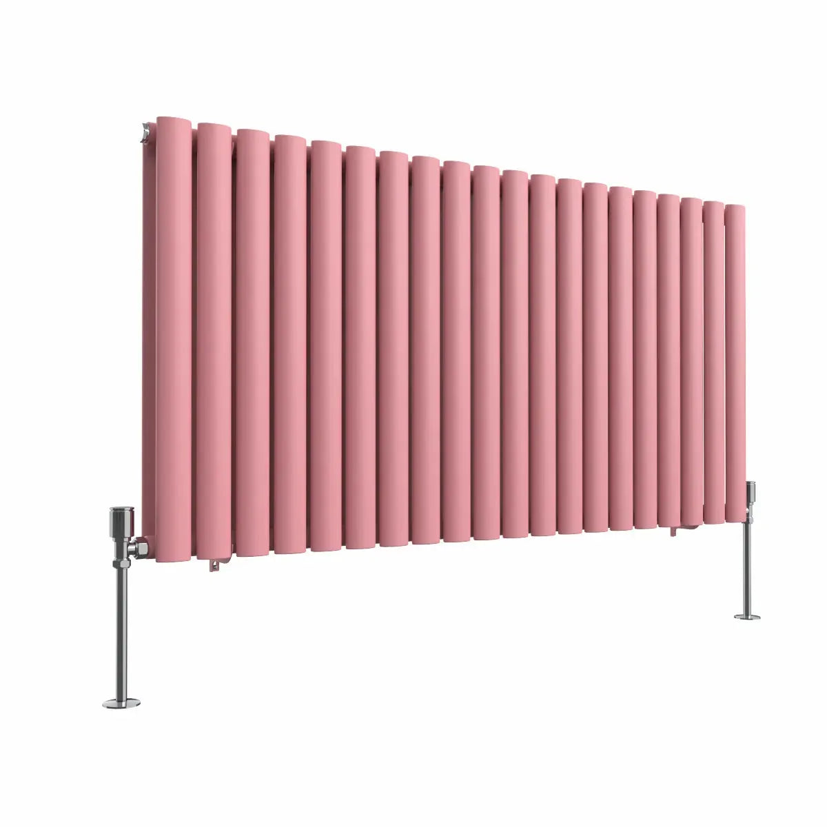 Cuneo - Modern horizontal oval tube radiator light pink