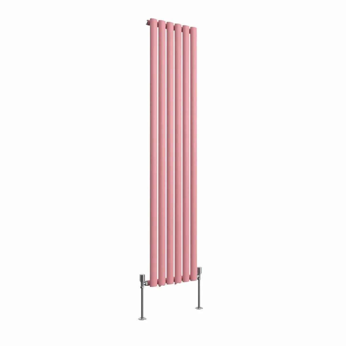 Cuneo - Modern vertical oval tube radiator light pink