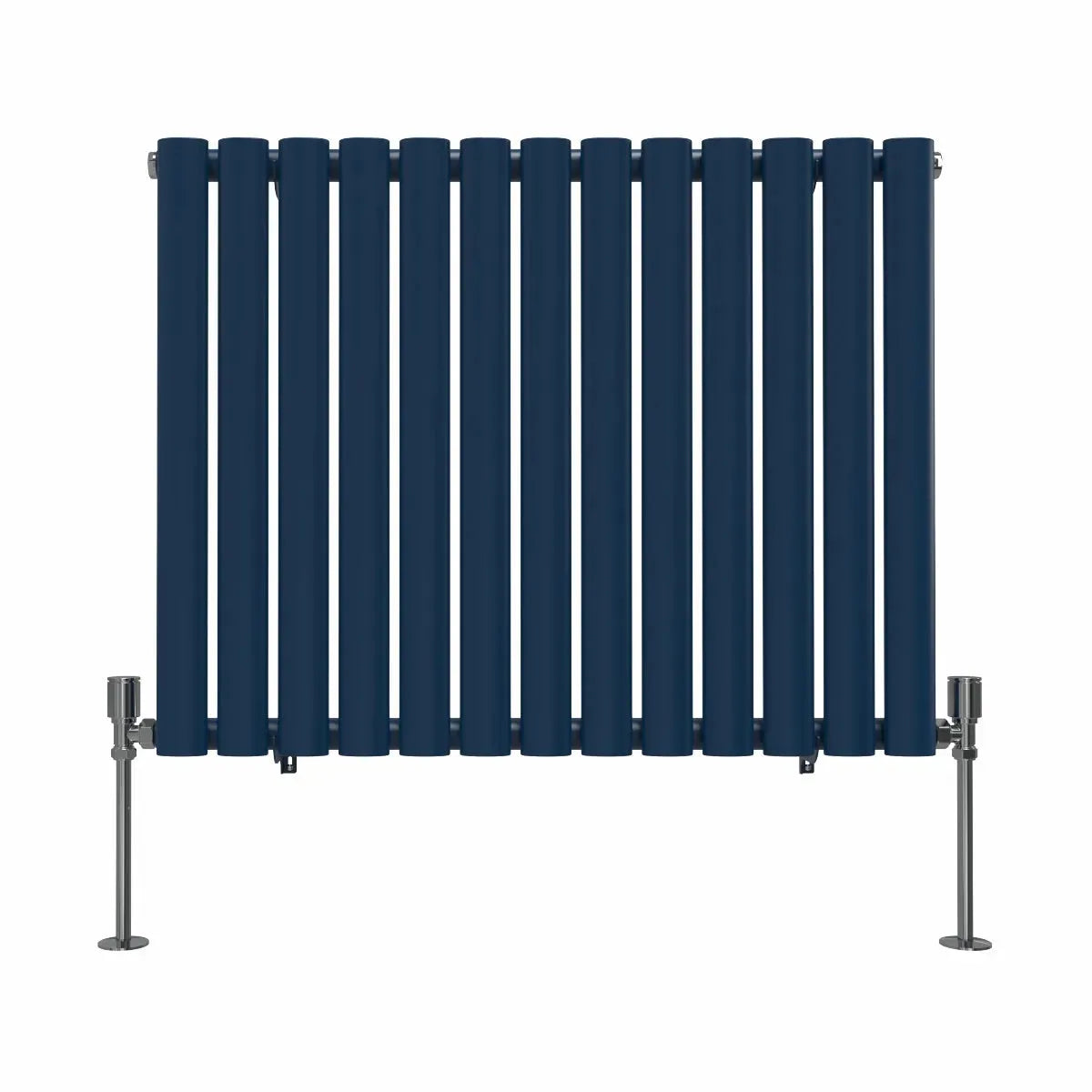 Cuneo - Modern horizontal oval tube radiator sapphire blue