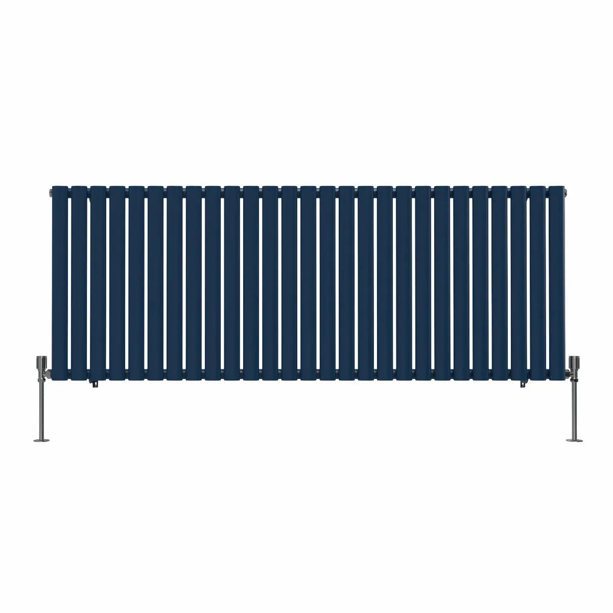 Cuneo - Modern horizontal oval tube radiator sapphire blue
