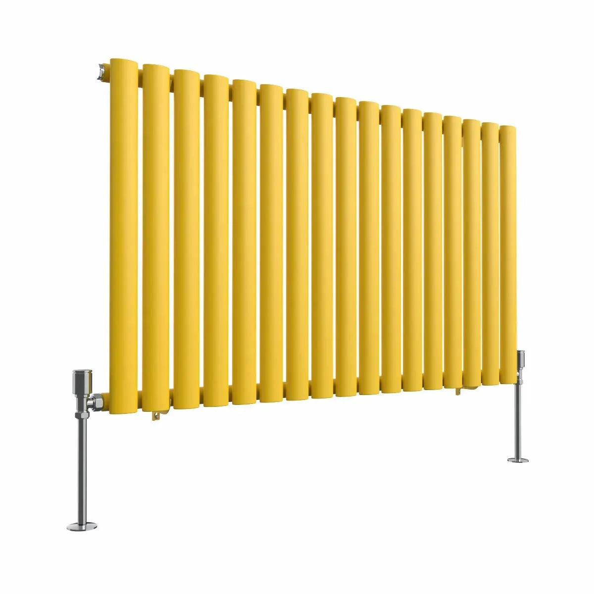 Cuneo - Modern horizontal oval tube radiator zinc yellow