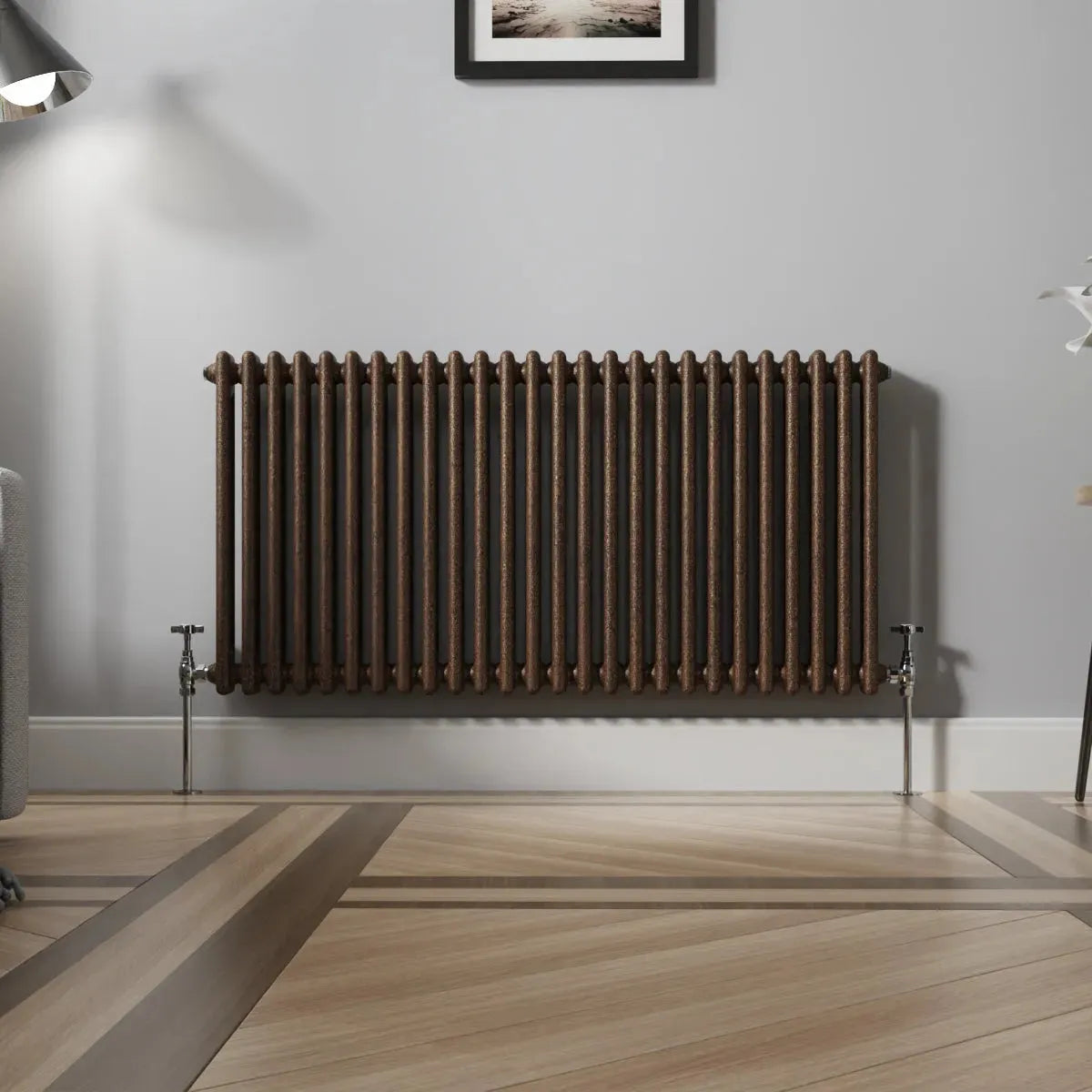 Ferentino - Traditional horizontal column radiator blackened copper