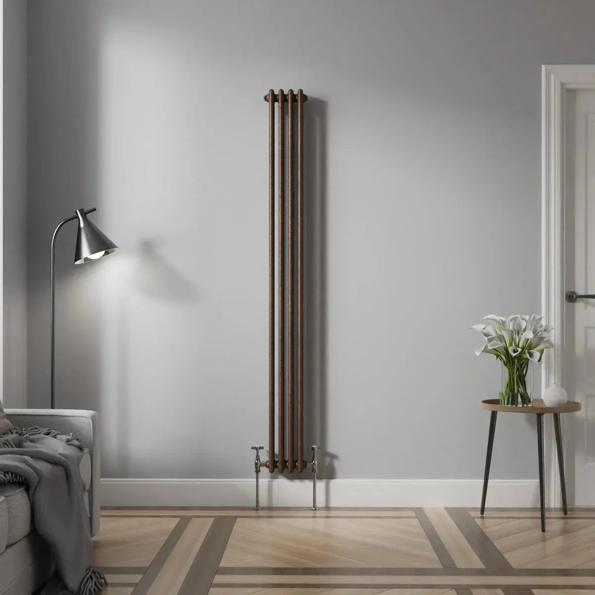 Ferentino - Traditional vertical column radiator blackened copper