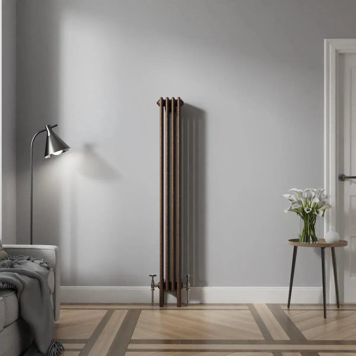 Ferentino - Traditional vertical column radiator blackened copper