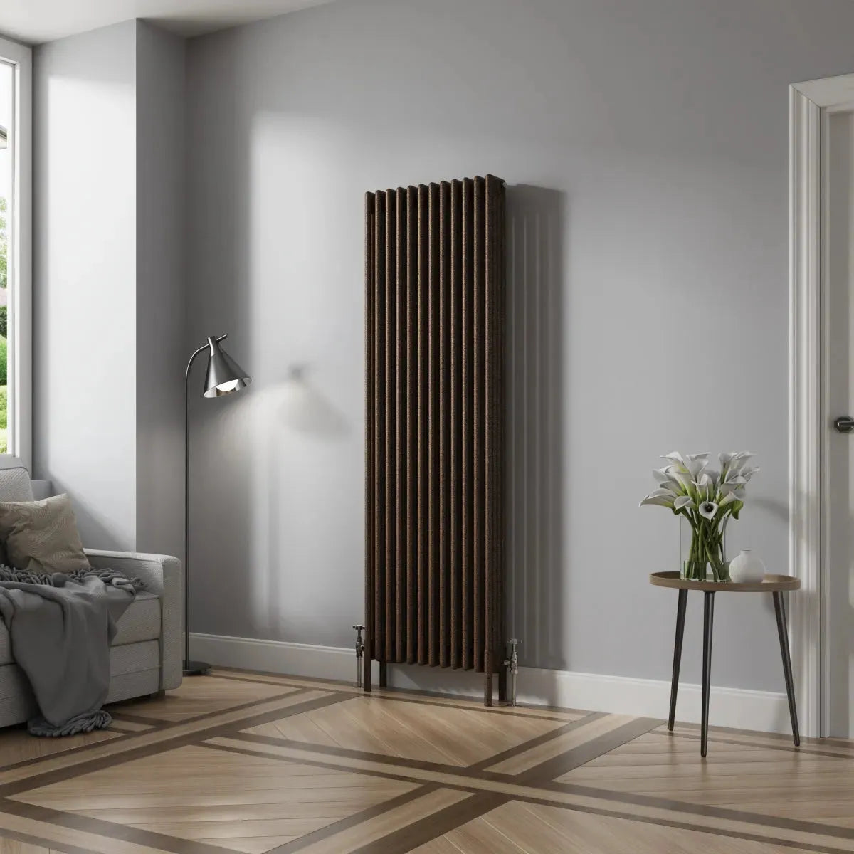 Ferentino - Traditional vertical column radiator blackened copper