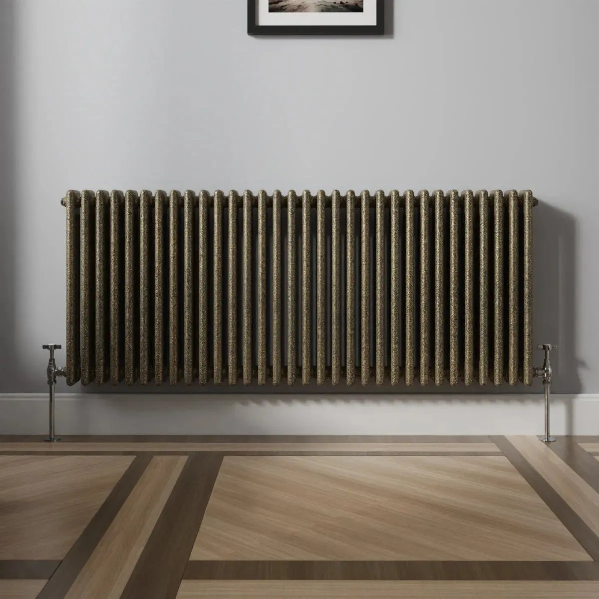 Ferentino - Traditional horizontal column radiator blackened gold