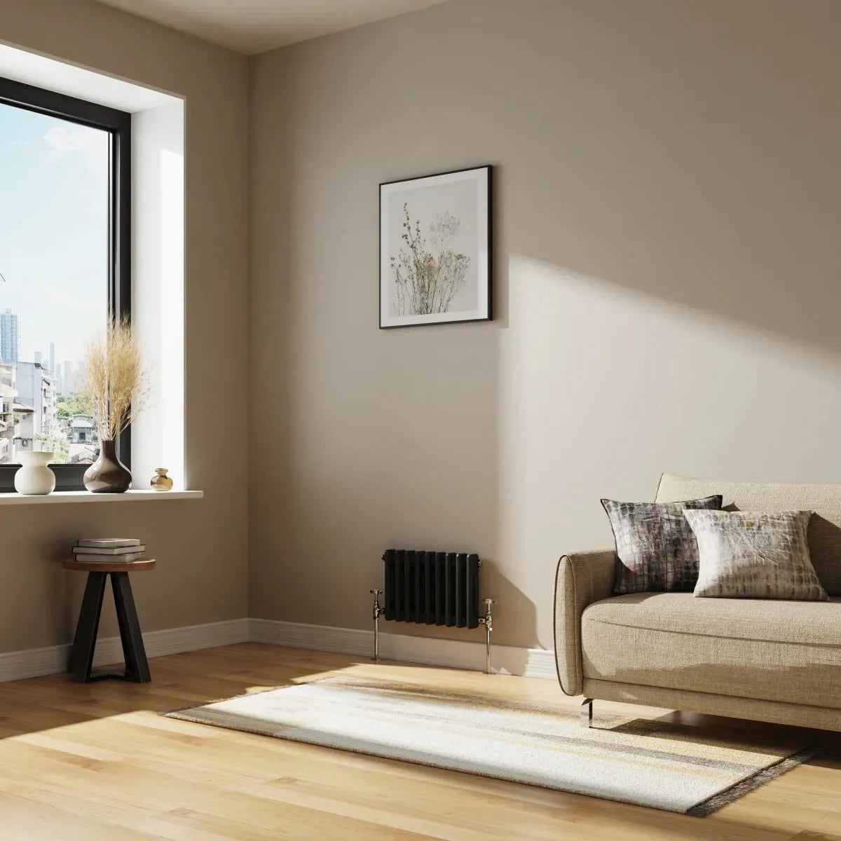 Ferentino - Traditional horizontal column radiator black