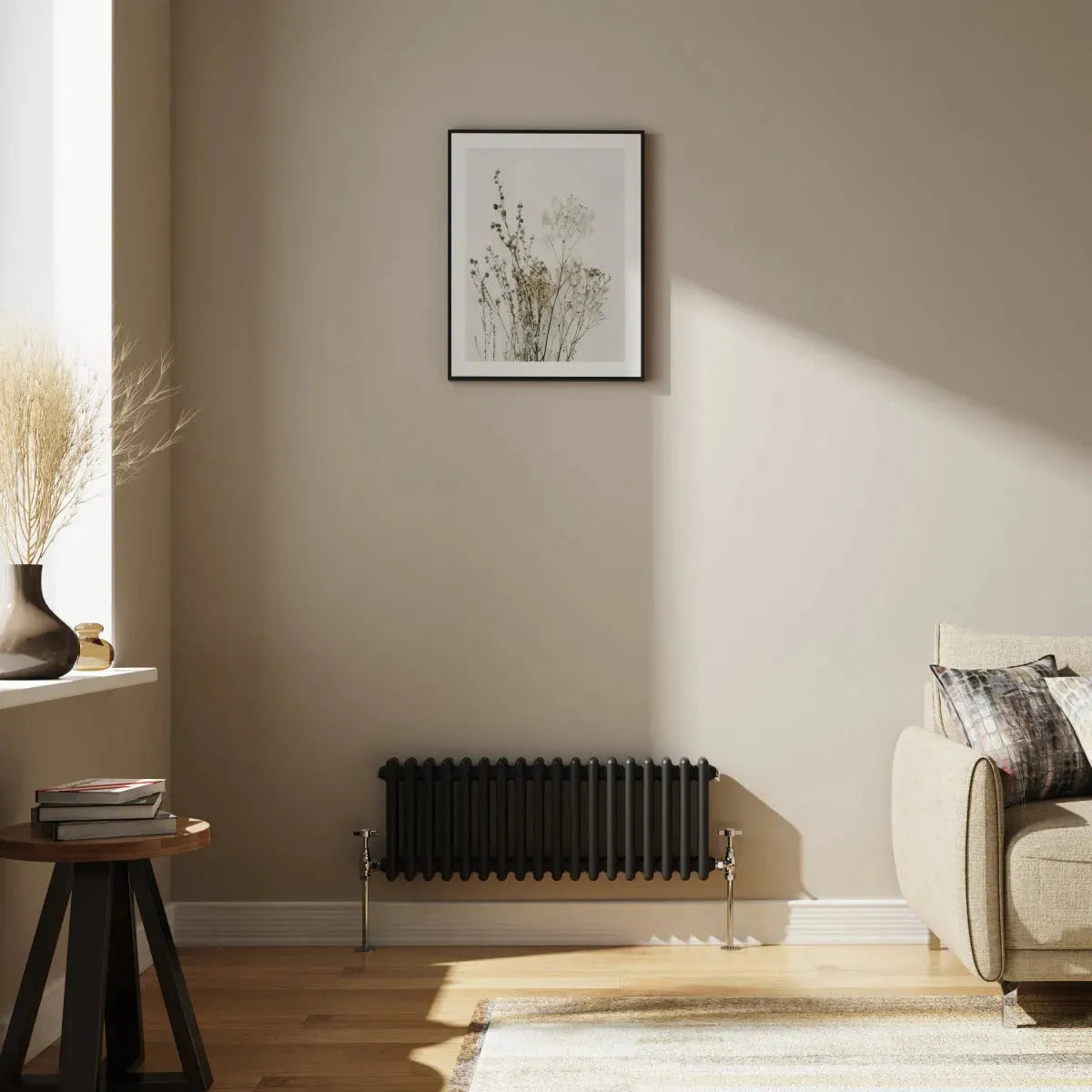 Ferentino - Traditional horizontal column radiator black