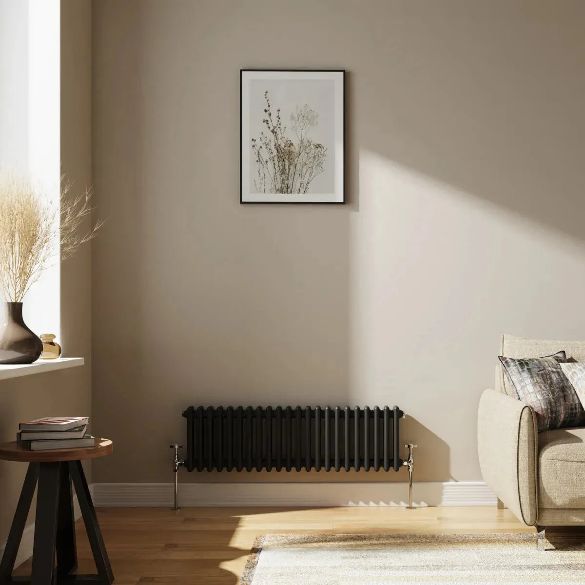 Ferentino - Traditional horizontal column radiator black