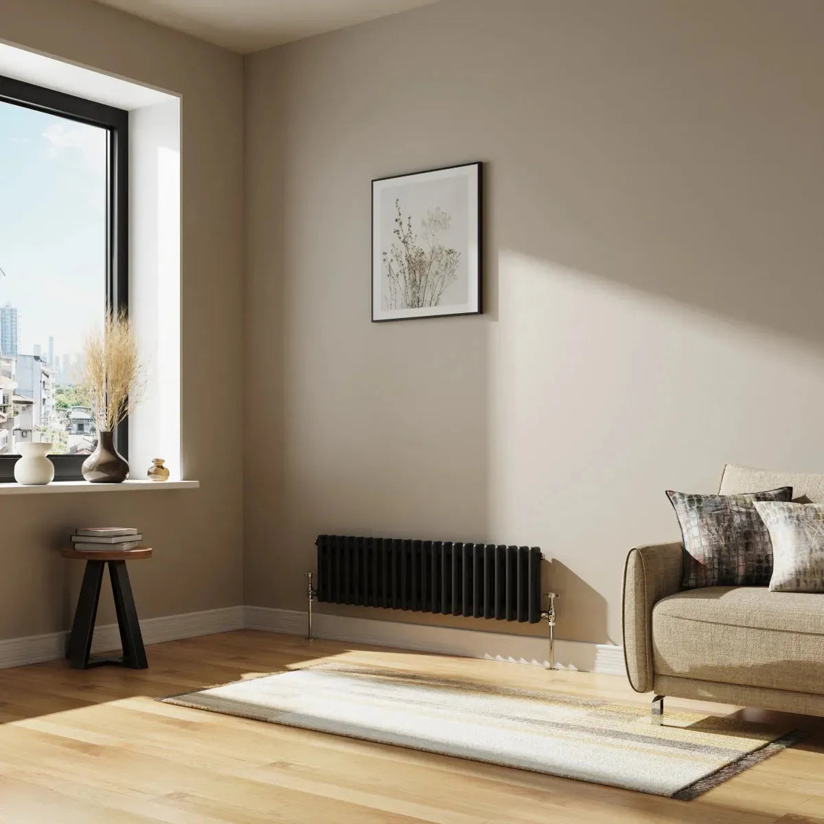 Ferentino - Traditional horizontal column radiator black