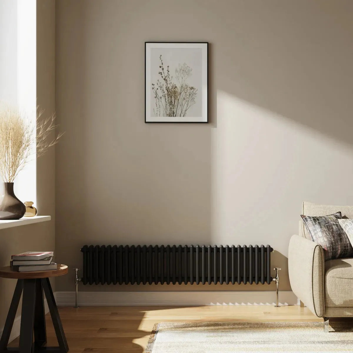 Ferentino - Traditional horizontal column radiator black