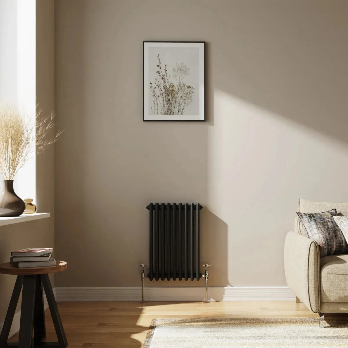 Ferentino - Traditional horizontal column radiator black