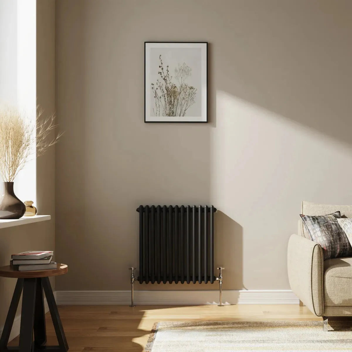 Ferentino - Traditional horizontal column radiator black