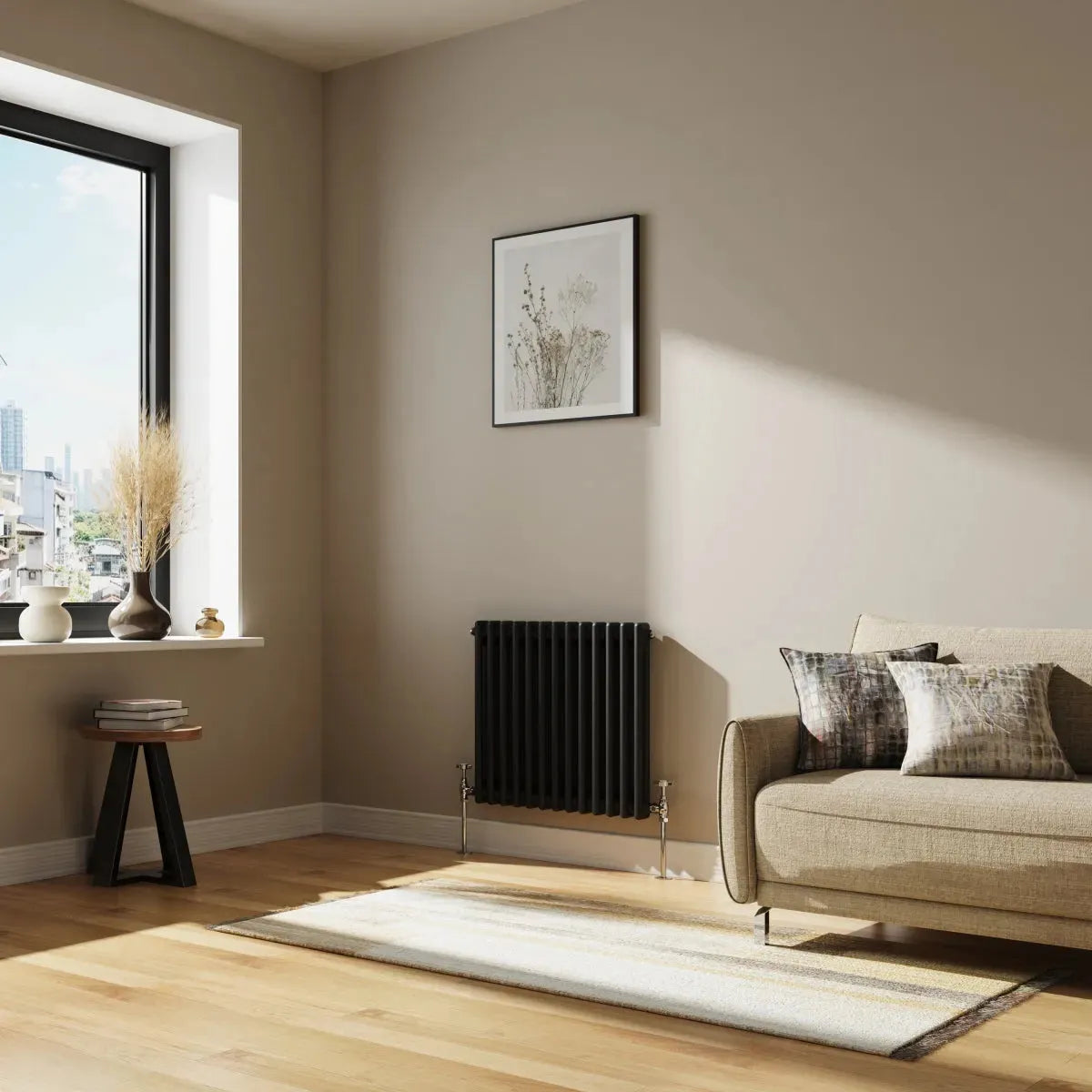 Ferentino - Traditional horizontal column radiator black