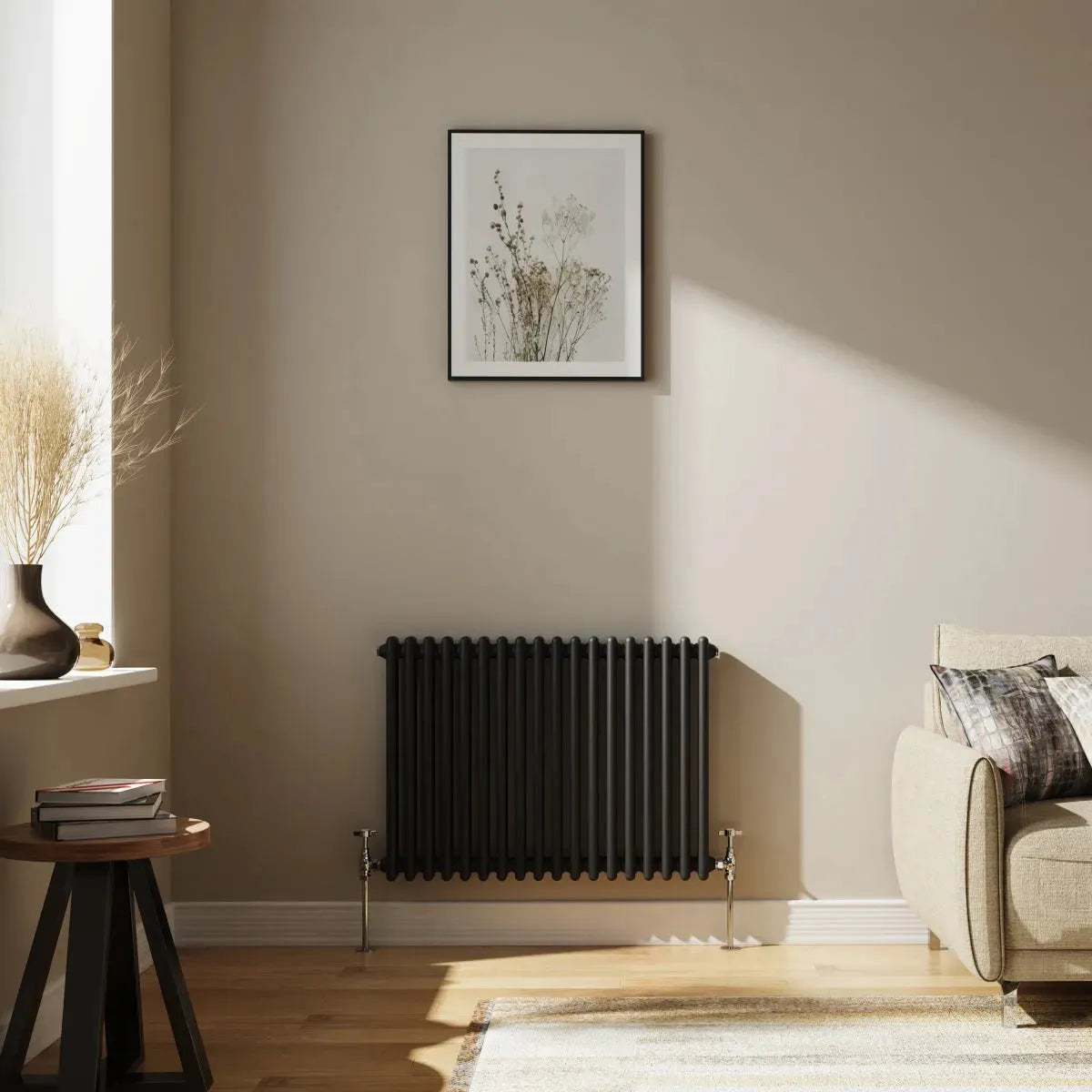 Ferentino - Traditional horizontal column radiator black