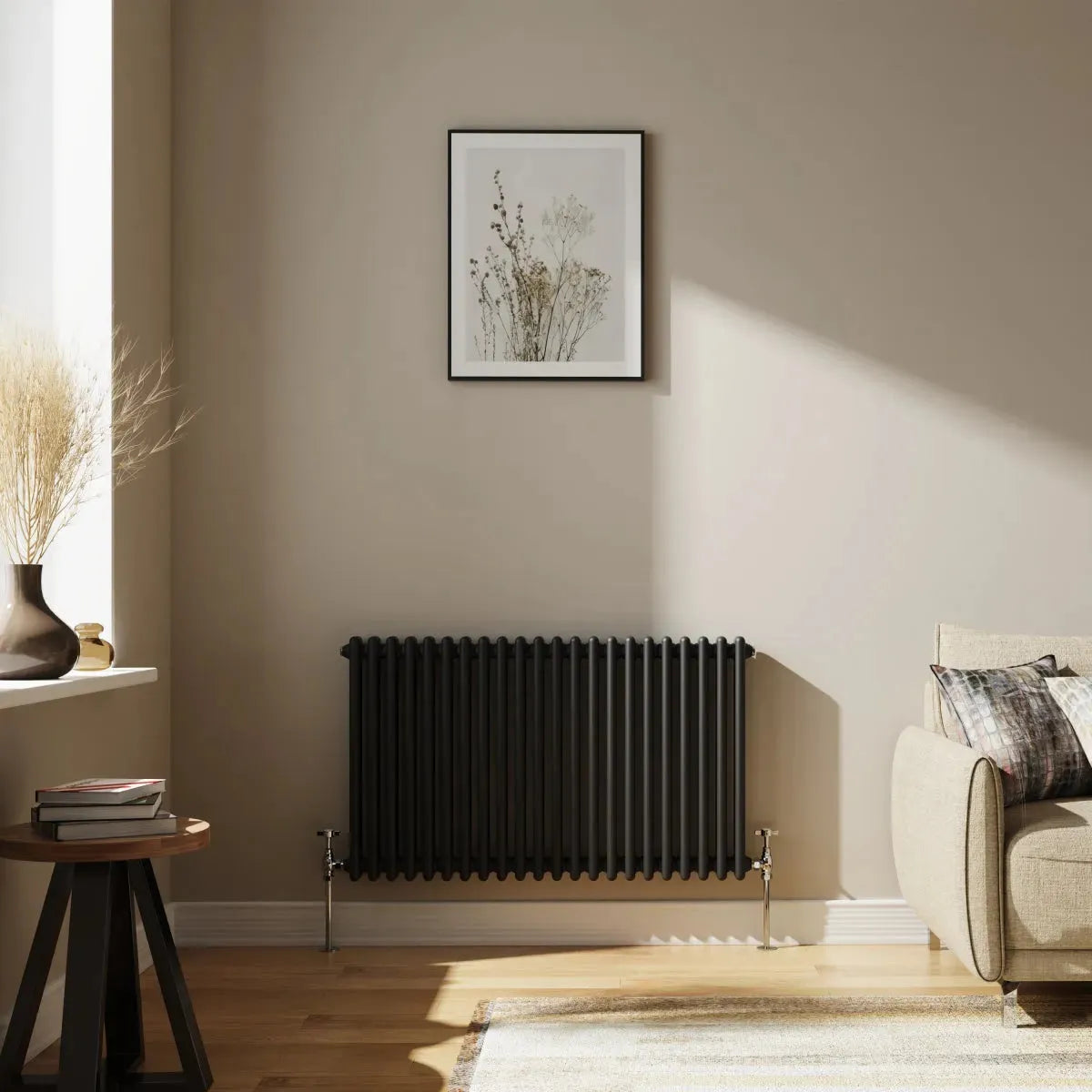 Ferentino - Traditional horizontal column radiator black