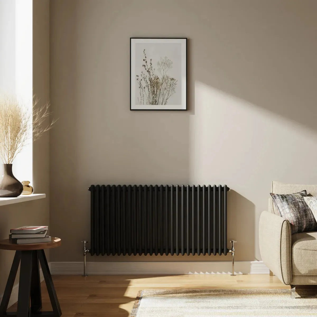 Ferentino - Traditional horizontal column radiator black