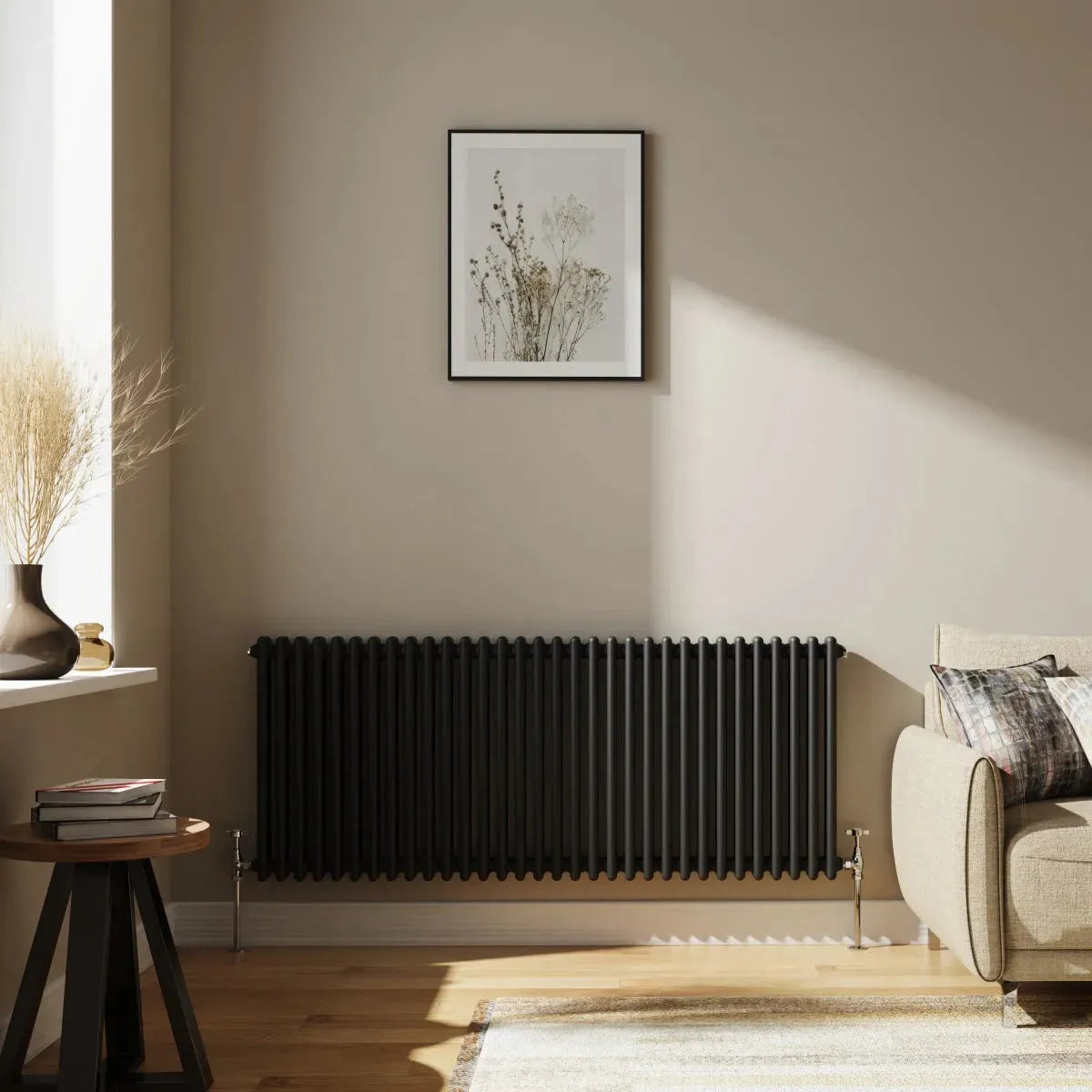 Ferentino - Traditional horizontal column radiator black