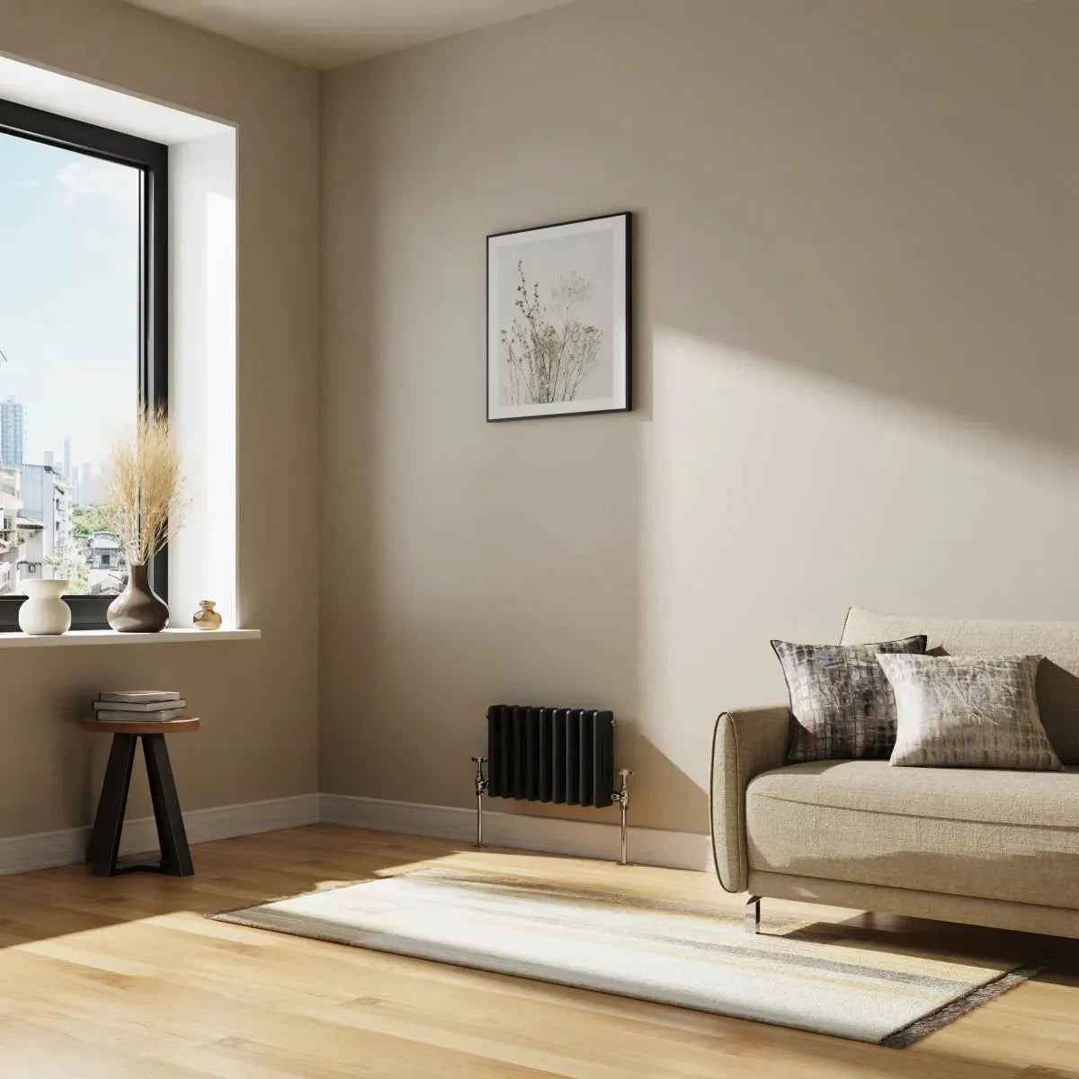 Ferentino - Traditional horizontal column radiator black