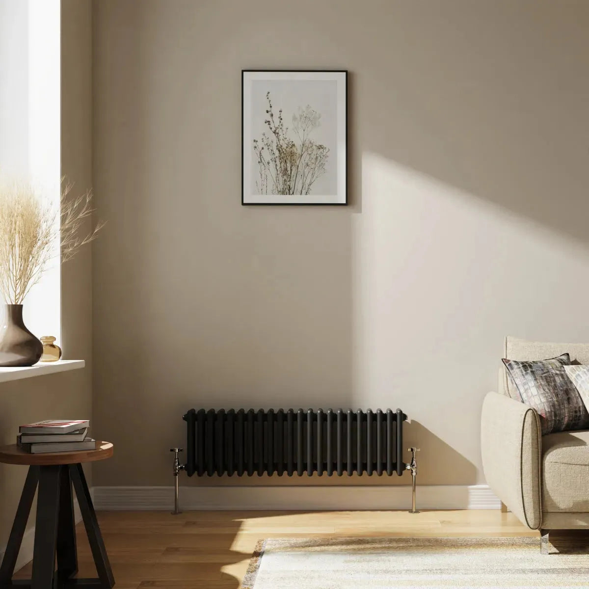 Ferentino - Traditional horizontal column radiator black