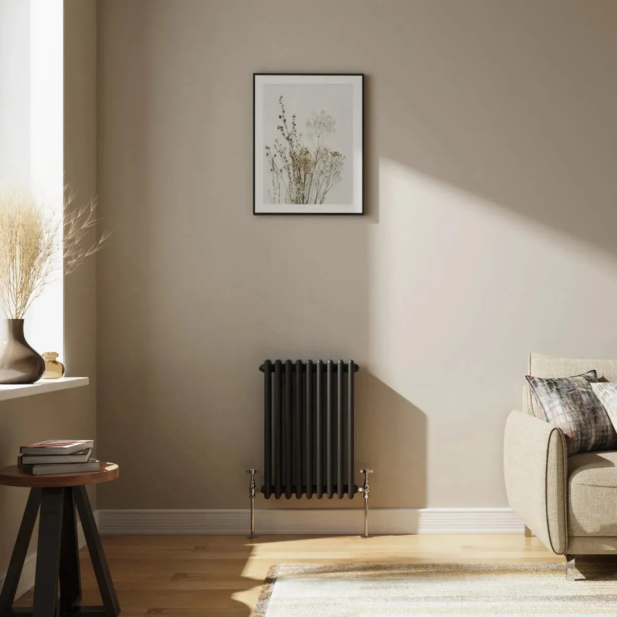 Ferentino - Traditional horizontal column radiator black