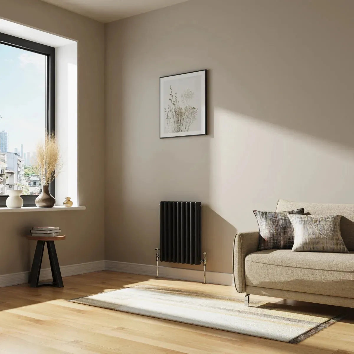 Ferentino - Traditional horizontal column radiator black