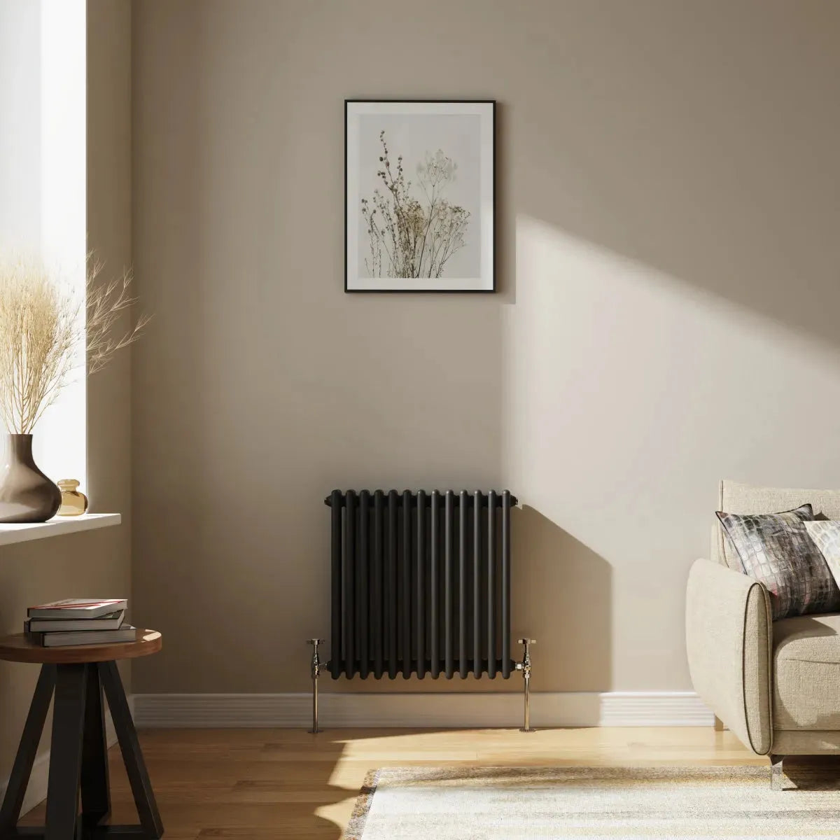 Ferentino - Traditional horizontal column radiator black