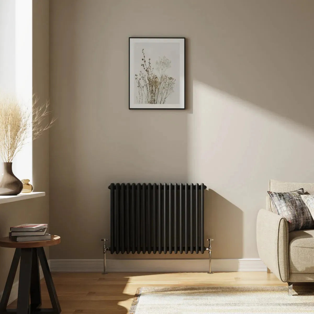 Ferentino - Traditional horizontal column radiator black