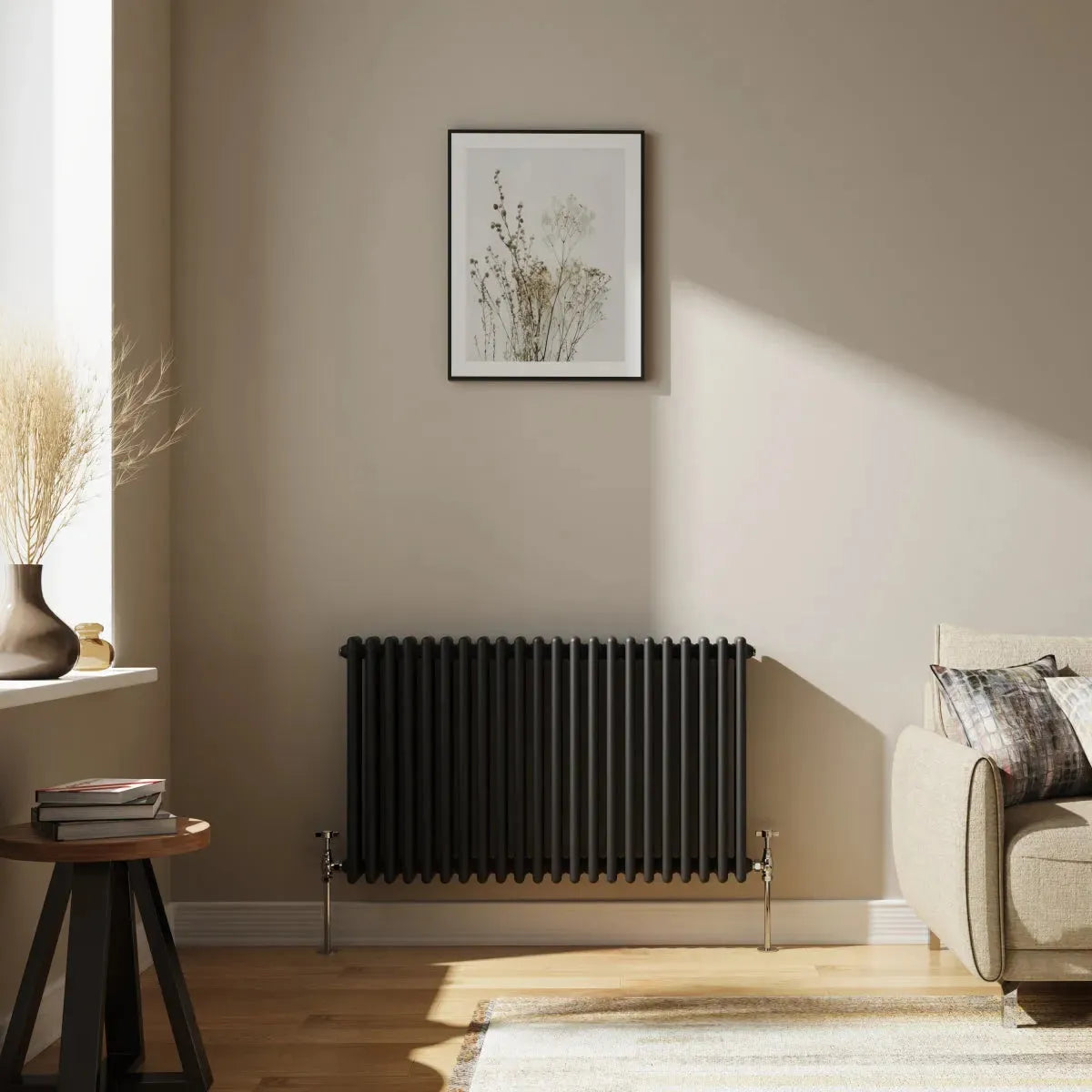 Ferentino - Traditional horizontal column radiator black