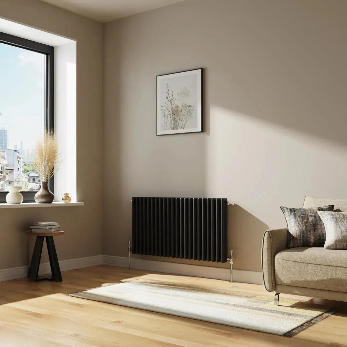 Ferentino - Traditional horizontal column radiator black