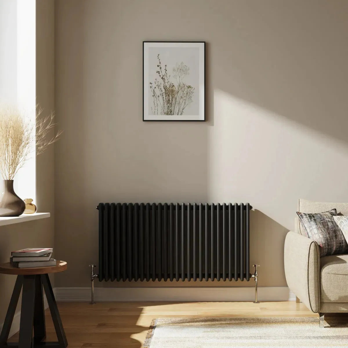 Ferentino - Traditional horizontal column radiator black