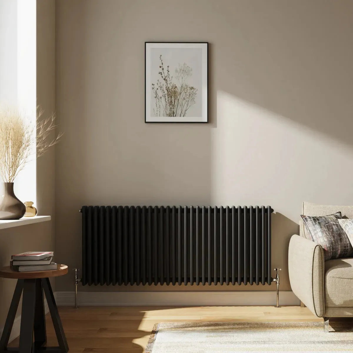 Ferentino - Traditional horizontal column radiator black