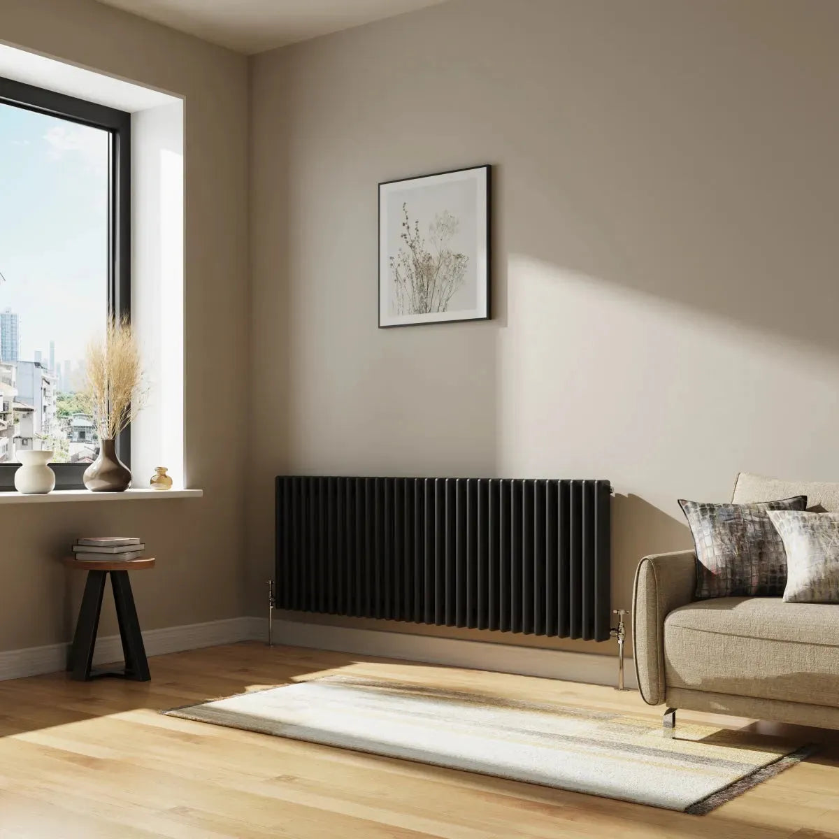 Ferentino - Traditional horizontal column radiator black