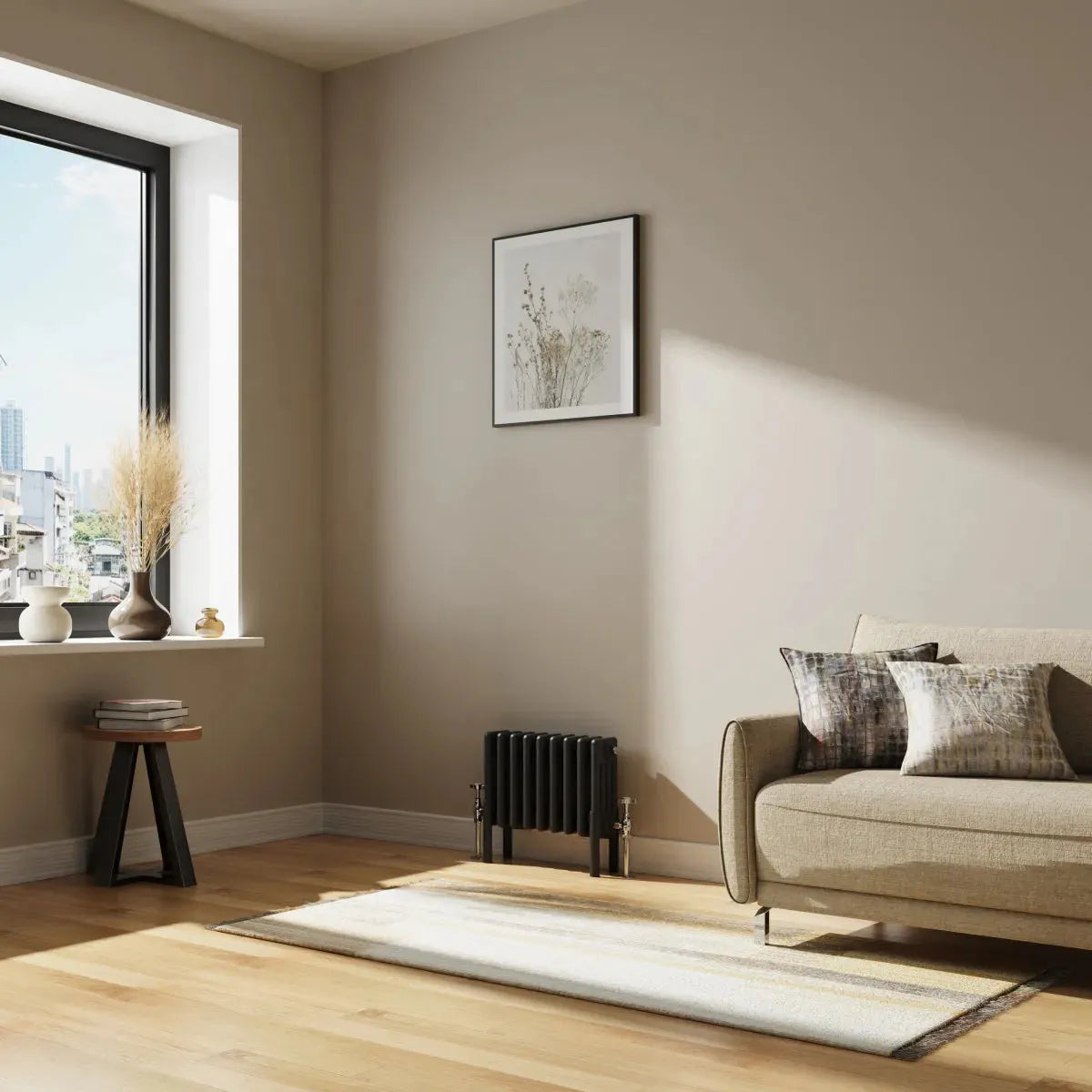 Ferentino - Traditional horizontal column radiator black