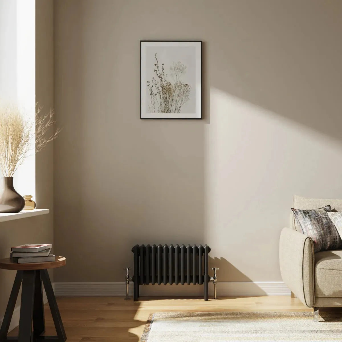 Ferentino - Traditional horizontal column radiator black