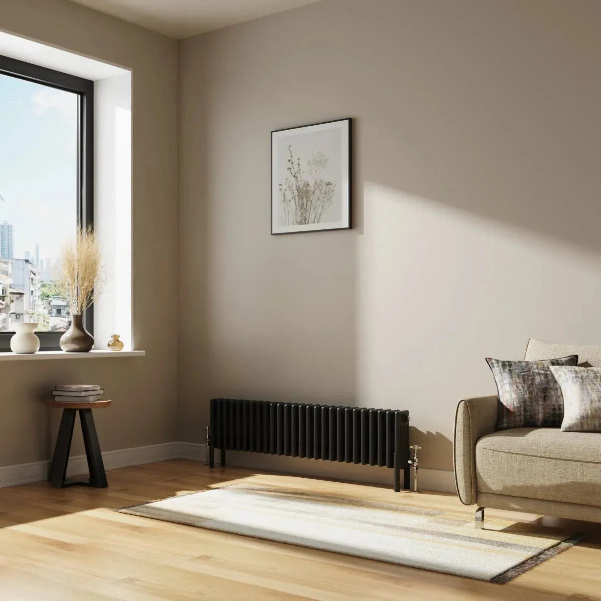Ferentino - Traditional horizontal column radiator black