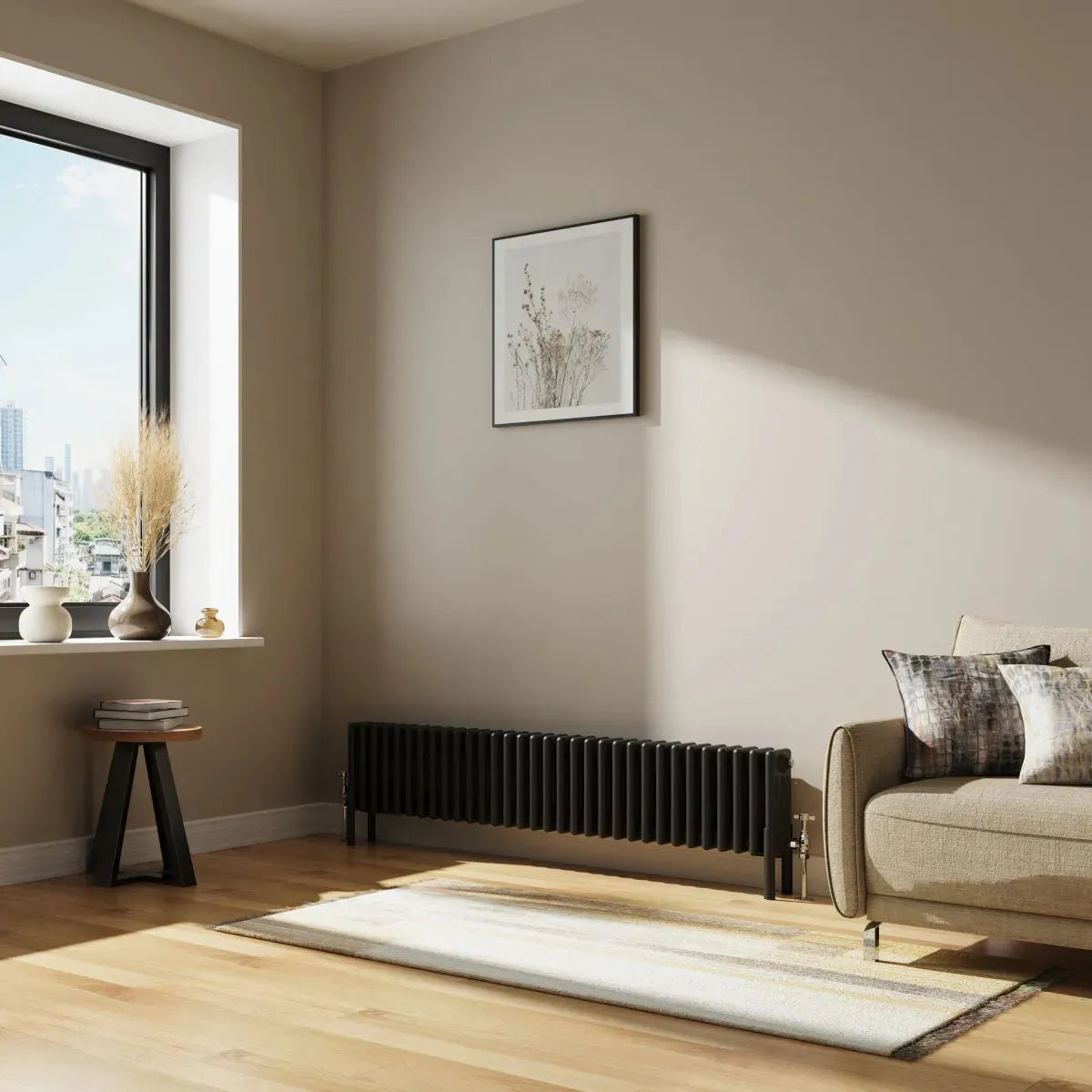 Ferentino - Traditional horizontal column radiator black