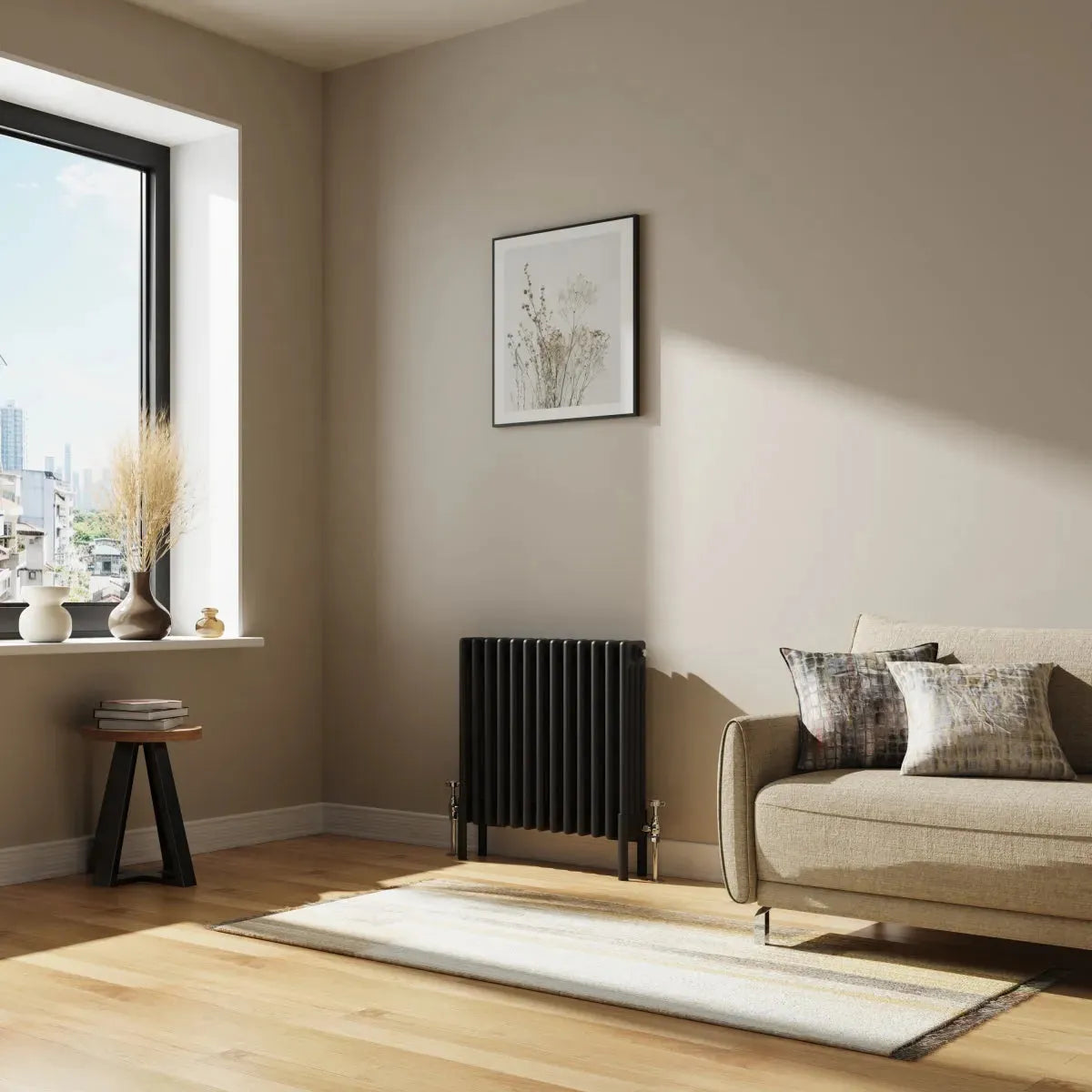 Ferentino - Traditional horizontal column radiator black