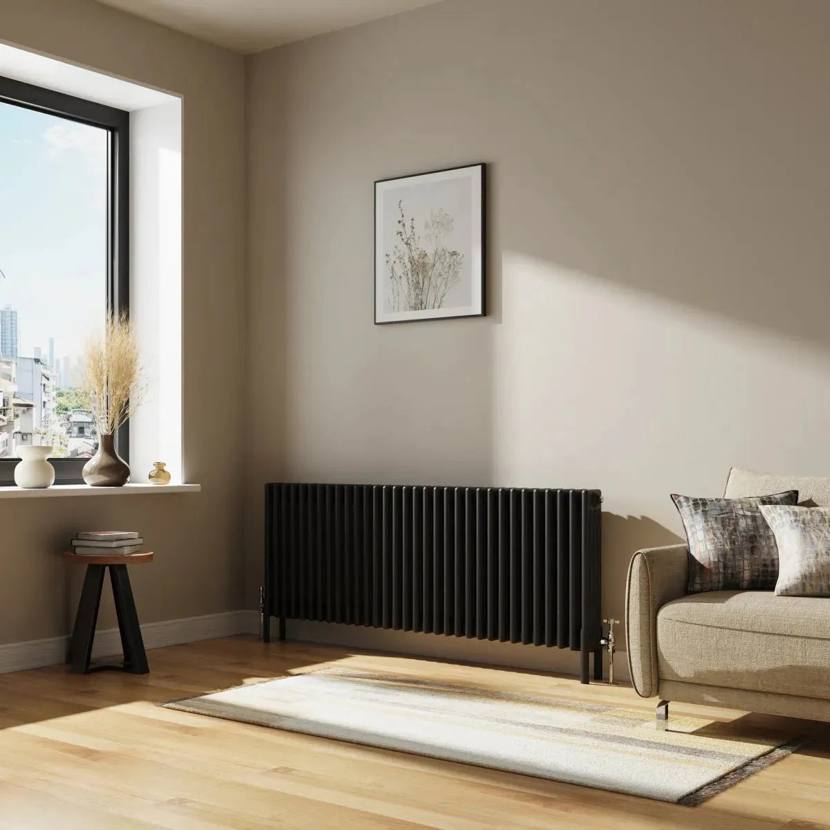 Ferentino - Traditional horizontal column radiator black